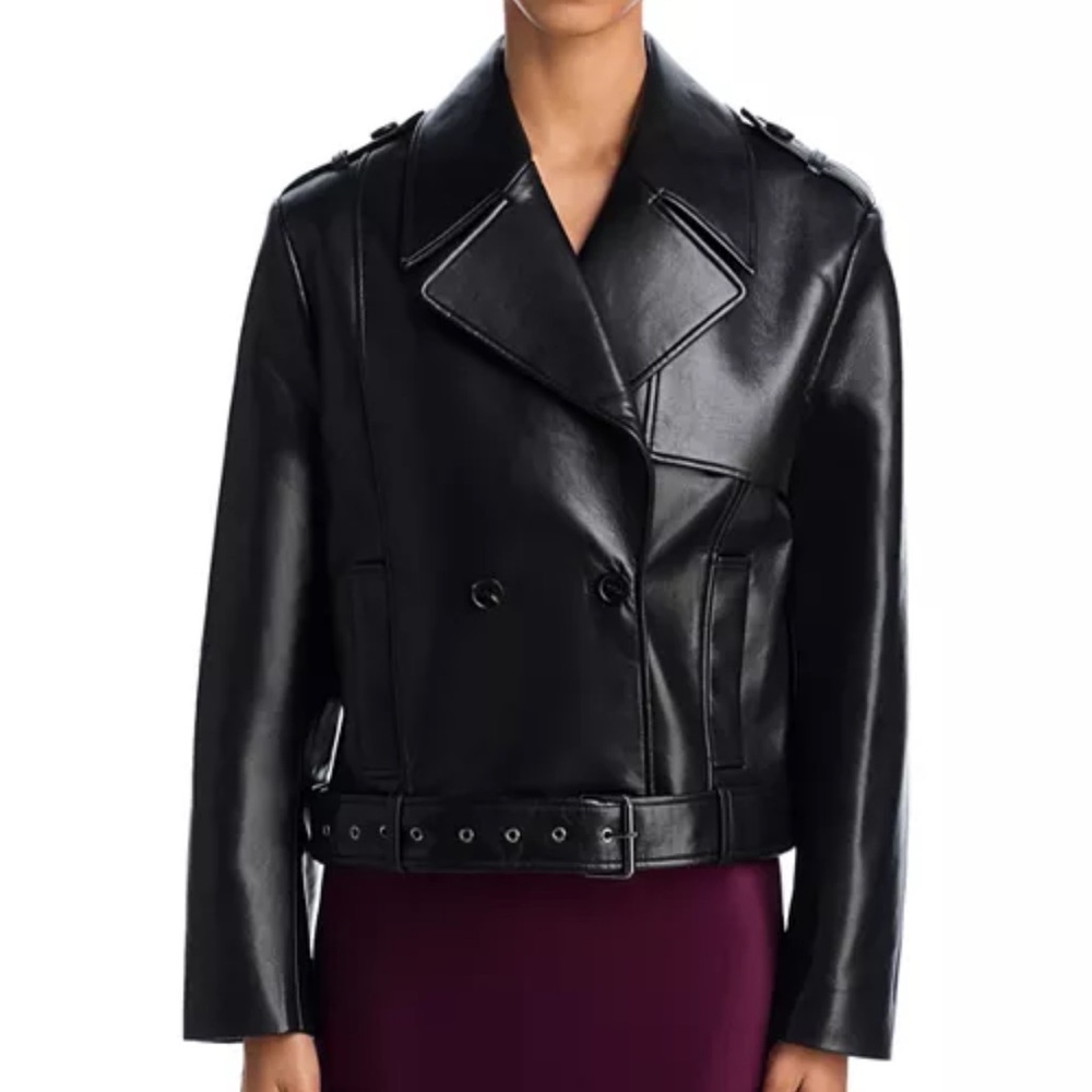 NWOT OVERSIZED Anine Bing black moto leather Simone jacket
